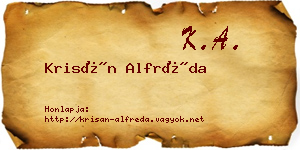 Krisán Alfréda névjegykártya